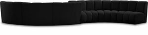 Infinity Boucle Fabric / Engineered Wood / Foam Contemporary Black Boucle Fabric 6pc. Modular Sectional - 217" W x 56" D x 33" H