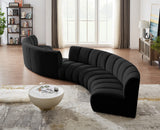 Infinity Boucle Fabric / Engineered Wood / Foam Contemporary Black Boucle Fabric 6pc. Modular Sectional - 217" W x 56" D x 33" H