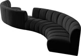 Infinity Boucle Fabric / Engineered Wood / Foam Contemporary Black Boucle Fabric 6pc. Modular Sectional - 217" W x 56" D x 33" H
