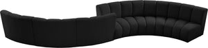 Infinity Boucle Fabric / Engineered Wood / Foam Contemporary Black Boucle Fabric 6pc. Modular Sectional - 217" W x 56" D x 33" H
