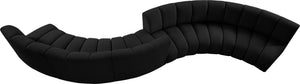Infinity Boucle Fabric / Engineered Wood / Foam Contemporary Black Boucle Fabric 6pc. Modular Sectional - 217" W x 56" D x 33" H