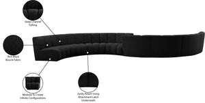 Infinity Boucle Fabric / Engineered Wood / Foam Contemporary Black Boucle Fabric 8pc. Modular Sectional - 268" W x 75" D x 33" H