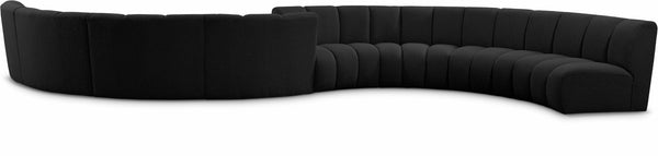 Infinity Boucle Fabric / Engineered Wood / Foam Contemporary Black Boucle Fabric 8pc. Modular Sectional - 268" W x 75" D x 33" H