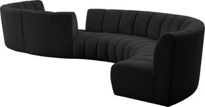 Infinity Boucle Fabric / Engineered Wood / Foam Contemporary Black Boucle Fabric 8pc. Modular Sectional - 268" W x 75" D x 33" H