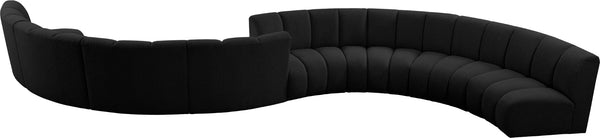 Infinity Boucle Fabric / Engineered Wood / Foam Contemporary Black Boucle Fabric 8pc. Modular Sectional - 268" W x 75" D x 33" H