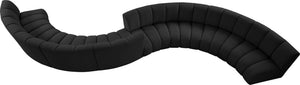Infinity Boucle Fabric / Engineered Wood / Foam Contemporary Black Boucle Fabric 8pc. Modular Sectional - 268" W x 75" D x 33" H