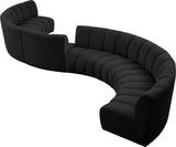 Infinity Boucle Fabric / Engineered Wood / Foam Contemporary Black Boucle Fabric 8pc. Modular Sectional - 268" W x 75" D x 33" H