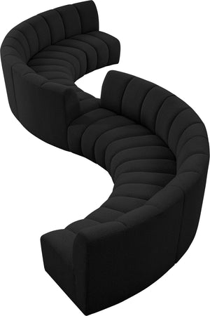 Infinity Boucle Fabric / Engineered Wood / Foam Contemporary Black Boucle Fabric 8pc. Modular Sectional - 268" W x 75" D x 33" H