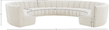 Infinity Boucle Fabric / Engineered Wood / Foam Contemporary Cream Boucle Fabric 10pc. Modular Sectional - 183" W x 157" D x 33" H