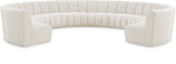 Infinity Boucle Fabric / Engineered Wood / Foam Contemporary Cream Boucle Fabric 10pc. Modular Sectional - 183" W x 157" D x 33" H