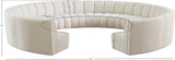 Infinity Boucle Fabric / Engineered Wood / Foam Contemporary Cream Boucle Fabric 11pc. Modular Sectional - 183" W x 171" D x 33" H