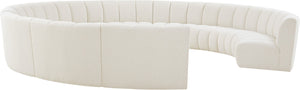 Infinity Boucle Fabric / Engineered Wood / Foam Contemporary Cream Boucle Fabric 11pc. Modular Sectional - 183" W x 171" D x 33" H
