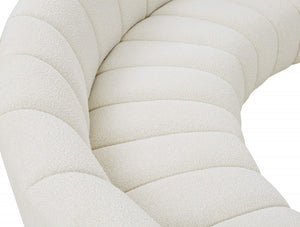 Infinity Boucle Fabric / Engineered Wood / Foam Contemporary Cream Boucle Fabric 11pc. Modular Sectional - 183" W x 171" D x 33" H