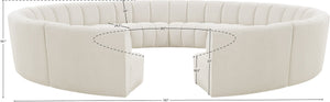 Infinity Boucle Fabric / Engineered Wood / Foam Contemporary Cream Boucle Fabric 12pc. Modular Sectional - 183" W x 181" D x 33" H