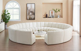 Infinity Boucle Fabric / Engineered Wood / Foam Contemporary Cream Boucle Fabric 12pc. Modular Sectional - 183" W x 181" D x 33" H