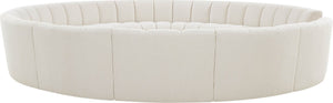 Infinity Boucle Fabric / Engineered Wood / Foam Contemporary Cream Boucle Fabric 12pc. Modular Sectional - 183" W x 181" D x 33" H