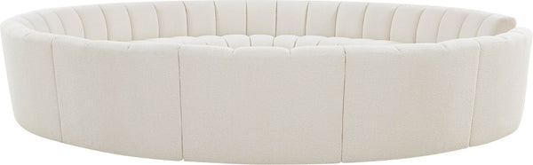 Infinity Boucle Fabric / Engineered Wood / Foam Contemporary Cream Boucle Fabric 12pc. Modular Sectional - 183" W x 181" D x 33" H