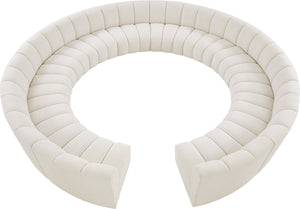Infinity Boucle Fabric / Engineered Wood / Foam Contemporary Cream Boucle Fabric 12pc. Modular Sectional - 183" W x 181" D x 33" H