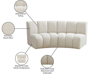 Infinity Boucle Fabric / Engineered Wood / Foam Contemporary Cream Boucle Fabric 2pc. Modular Sectional - 83" W x 41" D x 33" H