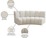 Infinity Boucle Fabric / Engineered Wood / Foam Contemporary Cream Boucle Fabric 2pc. Modular Sectional - 83" W x 41" D x 33" H