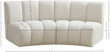 Infinity Boucle Fabric / Engineered Wood / Foam Contemporary Cream Boucle Fabric 2pc. Modular Sectional - 83" W x 41" D x 33" H