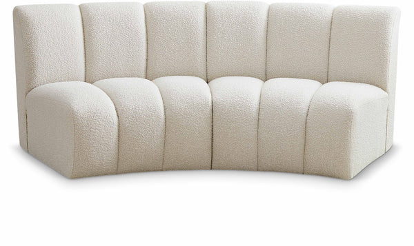 Infinity Boucle Fabric / Engineered Wood / Foam Contemporary Cream Boucle Fabric 2pc. Modular Sectional - 83" W x 41" D x 33" H
