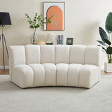 Infinity Boucle Fabric / Engineered Wood / Foam Contemporary Cream Boucle Fabric 2pc. Modular Sectional - 83" W x 41" D x 33" H