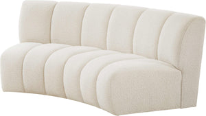 Infinity Boucle Fabric / Engineered Wood / Foam Contemporary Cream Boucle Fabric 2pc. Modular Sectional - 83" W x 41" D x 33" H