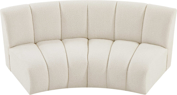 Infinity Boucle Fabric / Engineered Wood / Foam Contemporary Cream Boucle Fabric 2pc. Modular Sectional - 83" W x 41" D x 33" H
