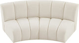 Infinity Boucle Fabric / Engineered Wood / Foam Contemporary Cream Boucle Fabric 2pc. Modular Sectional - 83" W x 41" D x 33" H