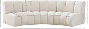 Infinity Boucle Fabric / Engineered Wood / Foam Contemporary Cream Boucle Fabric 3pc. Modular Sectional - 119" W x 48" D x 33" H