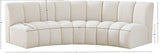 Infinity Boucle Fabric / Engineered Wood / Foam Contemporary Cream Boucle Fabric 3pc. Modular Sectional - 119" W x 48" D x 33" H