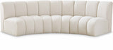 Infinity Boucle Fabric / Engineered Wood / Foam Contemporary Cream Boucle Fabric 3pc. Modular Sectional - 119" W x 48" D x 33" H