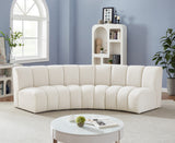 Infinity Boucle Fabric / Engineered Wood / Foam Contemporary Cream Boucle Fabric 3pc. Modular Sectional - 119" W x 48" D x 33" H