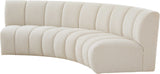 Infinity Boucle Fabric / Engineered Wood / Foam Contemporary Cream Boucle Fabric 3pc. Modular Sectional - 119" W x 48" D x 33" H