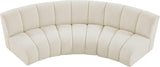 Infinity Boucle Fabric / Engineered Wood / Foam Contemporary Cream Boucle Fabric 3pc. Modular Sectional - 119" W x 48" D x 33" H