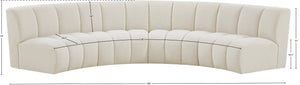 Infinity Boucle Fabric / Engineered Wood / Foam Contemporary Cream Boucle Fabric 4pc. Modular Sectional - 148" W x 59" D x 33" H