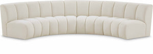 Infinity Boucle Fabric / Engineered Wood / Foam Contemporary Cream Boucle Fabric 4pc. Modular Sectional - 148" W x 59" D x 33" H