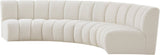 Infinity Boucle Fabric / Engineered Wood / Foam Contemporary Cream Boucle Fabric 4pc. Modular Sectional - 148" W x 59" D x 33" H