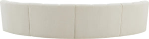 Infinity Boucle Fabric / Engineered Wood / Foam Contemporary Cream Boucle Fabric 4pc. Modular Sectional - 148" W x 59" D x 33" H