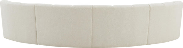 Infinity Boucle Fabric / Engineered Wood / Foam Contemporary Cream Boucle Fabric 4pc. Modular Sectional - 148" W x 59" D x 33" H