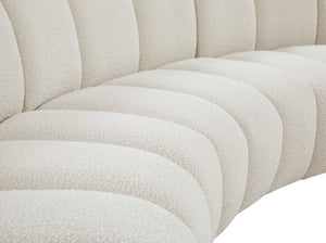 Infinity Boucle Fabric / Engineered Wood / Foam Contemporary Cream Boucle Fabric 4pc. Modular Sectional - 148" W x 59" D x 33" H