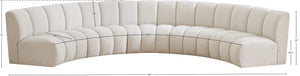 Infinity Boucle Fabric / Engineered Wood / Foam Contemporary Cream Boucle Fabric 5pc. Modular Sectional - 167" W x 71" D x 33" H