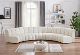 Infinity Boucle Fabric / Engineered Wood / Foam Contemporary Cream Boucle Fabric 5pc. Modular Sectional - 167" W x 71" D x 33" H