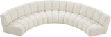 Infinity Boucle Fabric / Engineered Wood / Foam Contemporary Cream Boucle Fabric 5pc. Modular Sectional - 167" W x 71" D x 33" H