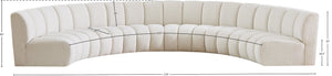 Infinity Boucle Fabric / Engineered Wood / Foam Contemporary Cream Boucle Fabric 6pc. Modular Sectional - 174" W x 85" D x 33" H