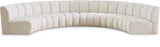 Infinity Boucle Fabric / Engineered Wood / Foam Contemporary Cream Boucle Fabric 6pc. Modular Sectional - 174" W x 85" D x 33" H