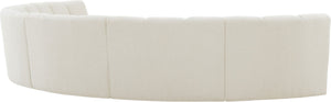 Infinity Boucle Fabric / Engineered Wood / Foam Contemporary Cream Boucle Fabric 6pc. Modular Sectional - 174" W x 85" D x 33" H