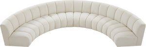 Infinity Boucle Fabric / Engineered Wood / Foam Contemporary Cream Boucle Fabric 6pc. Modular Sectional - 174" W x 85" D x 33" H