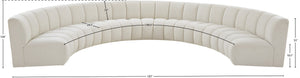 Infinity Boucle Fabric / Engineered Wood / Foam Contemporary Cream Boucle Fabric 7pc. Modular Sectional - 183" W x 104" D x 33" H
